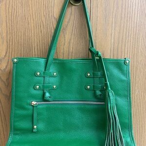 Laggo Green Leather Tote Bag